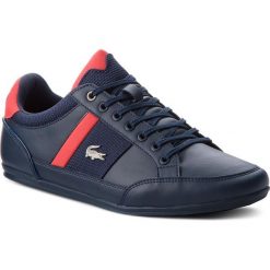 Sneakersy LACOSTE - Chaymon 318 1 Cam 7-36CAM0008ND1 Nvy/Dk Blu. Niebieskie sneakersy męskie Lacoste, na co dzień, ze skóry ekologicznej, eleganckie. W wyprzedaży za 359,00 zł.