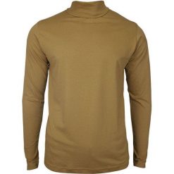 Beżowy Elegancki Cienki Golf Męski -Brave Soul- 100% BAWEŁNA, Klasyczny, Musztardowy SWBRSAW19GIRAFFEtan. Brązowe swetry męskie Brave Soul, m, bez wzorów, z bawełny, eleganckie, z golfem, bez kaptura. Za 55,00 zł.