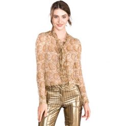 TWINSET Bluzka Żółty Brązowy. Żółte bluzki damskie Twinset, xs, bez wzorów, z jedwabiu, bez kołnierzyka, bez rękawów. Za 1096,95 zł.