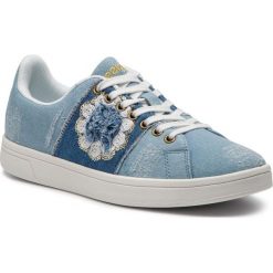 Sneakersy DESIGUAL - Cosmic Exotic Denim 19SSKD03 5007. Niebieskie półbuty damskie marki Desigual, z aplikacjami, z tworzywa sztucznego, bez obcasa, na płaskiej podeszwie, bez zapięcia. Za 349,90 zł.