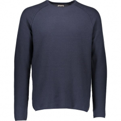 Sweter w kolorze granatowym. Niebieskie swetry klasyczne męskie marki Mustang, m, ze splotem, z okrągłym kołnierzem. W wyprzedaży za 99,95 zł.