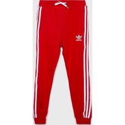 Adidas Originals - Spodnie dziecięce 128-164 cm. Czerwone spodnie chłopięce adidas Originals, bez wzorów, z bawełny, casualowe. Za 149,90 zł.