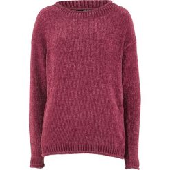 Sweter z szenili bonprix czerwony rododendron. Fioletowe swetry klasyczne damskie bonprix. Za 37,99 zł.