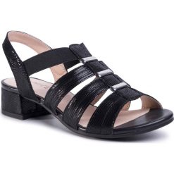 Sandały CAPRICE - 9-28204-24 Black Reptile 010. Czarne klapki damskie Caprice, z aplikacjami, ze skóry, bez obcasa, na obcasie. Za 199,00 zł.