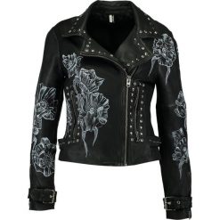 Bomberki damskie: Topshop NICE TRY BIKER Kurtka skórzana black