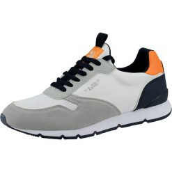 Skórzane sneakersy "Bolt" w kolorze jasnoszaro-białym. Szare trampki męskie U.S. Polo Shoes, bez wzorów, na sznurówki. W wyprzedaży za 214,95 zł.