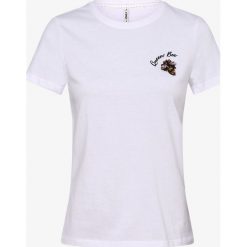 ONLY - T-shirt damski – Onlkita, biały. Białe t-shirty damskie ONLY, s, z aplikacjami, bez kołnierzyka. Za 79,95 zł.