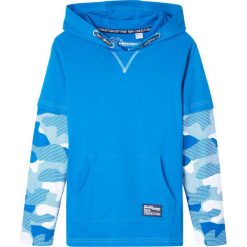 Shirt chłopięcy 2 w 1 w deseń moro bonprix niebieski oceaniczny - moro. Niebieskie t-shirty chłopięce bonprix, moro, z długim rękawem. Za 34,99 zł.