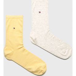 Tommy Hilfiger - Skarpetki (2-pack). Czerwone skarpetki damskie TOMMY HILFIGER, bez wzorów, z elastanu. Za 44,90 zł.