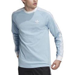 ADIDAS LONGSLEEVE 3-STRIPES > FM3780. Bluzy męskie Adidas, xs, w paski, z bawełny, klasyczne, z okrągłym kołnierzem, z długim rękawem, długie, bez kaptura. Za 139,99 zł.
