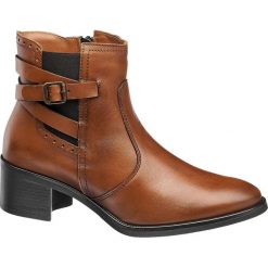 Brązowe botki damskie 5th Avenue 5th Avenue brązowe. Pomarańczowe botki damskie 5th Avenue, ze skóry, bez obcasa, na obcasie, na zamek. Za 199,90 zł.