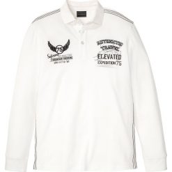 Shirt polo z nadrukiem bonprix biel wełny z nadrukiem. Białe koszulki męskie bonprix, xl, z nadrukiem, z wełny, polo, z długim rękawem, długie. Za 37,99 zł.