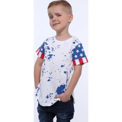 T-shirt z motywem flagi NDZ4451. Szare t-shirty chłopięce marki Fasardi, bez wzorów, bez rękawów. Za 39,00 zł.