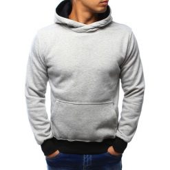 Bluzy męskie: Bluza męska z kapturem szara (bx3022)