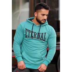 Bluza męska EDGAR TURQUA. Niebieskie bluzy męskie Bluza męska EDGAR TURQUA, s, bez wzorów, bez kołnierzyka, bez rękawów, bez kaptura. W wyprzedaży za 99,00 zł.