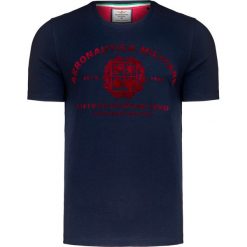 T-shirt AERONAUTICA MILITARE Granatowy. Niebieskie t-shirty męskie marki Aeronautica Militare, m, moro, z tkaniny, militarne, z okrągłym kołnierzem. Za 240,00 zł.