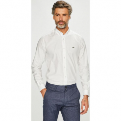 Lacoste - Koszula. Szare koszule męskie na spinki Lacoste, l, z bawełny, button down, z długim rękawem. Za 429,90 zł.