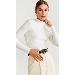Mango - Bluzka Eva5. Czarne bluzki damskie Mango, s, bez wzorów, z poliesteru, z golfem, z długim rękawem. Za 69,90 zł.