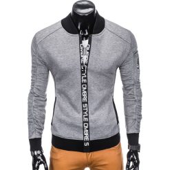 Bejsbolówki męskie: BLUZA MĘSKA ROZPINANA BEZ KAPTURA B739 – SZARA