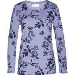 Bluza dresowa bonprix jasny lawendowy - ciemnoniebieski. Fioletowe bluzy damskie bonprix, z nadrukiem, z dresówki, bez rękawów, bez kaptura. Za 74,99 zł.