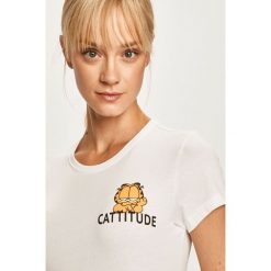 Only - T-shirt. Szare bluzki damskie ONLY, s, z nadrukiem, z bawełny, casualowe, z okrągłym kołnierzem. W wyprzedaży za 49,90 zł.