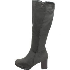 Szare kozaki, buty damskie SABATINA DM18-222. Szare kozaki damskie Sabatina, na wysokim obcasie, na obcasie, bez zapięcia. W wyprzedaży za 99,00 zł.