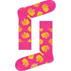 Happy Socks - Skarpetki Jaguar. Różowe skarpetki damskie marki Happy Socks, z elastanu. W wyprzedaży za 24,90 zł.