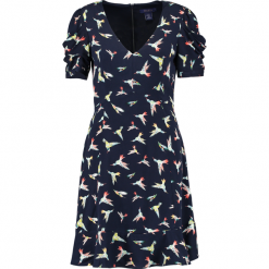 Sukienki hiszpanki: Oasis BIRD V NECK DRAPE SLEEVE TEA DRESS Sukienka letnia multi blue