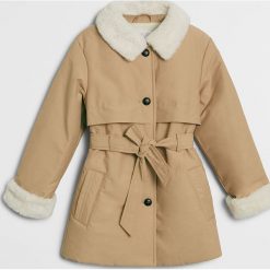 Mango Kids - Kurtka dziecięca Dina 110-164 cm. Kurtki dziewczęce Mango Kids, bez wzorów, z bawełny, krótkie, bez kaptura. Za 159,99 zł.