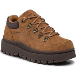 Trapery SKECHERS - Stompin 48582/TAN Tan. Pomarańczowe półbuty damskie Skechers, z zamszu, bez obcasa, bez zapięcia. Za 349,00 zł.