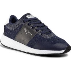 Sneakersy PEPE JEANS - Koko Sandy PLS30935 Navy 595. Niebieskie półbuty damskie Pepe Jeans, na co dzień, bez wzorów, z jeansu, bez obcasa, na płaskiej podeszwie, bez zapięcia. W wyprzedaży za 299,00 zł.