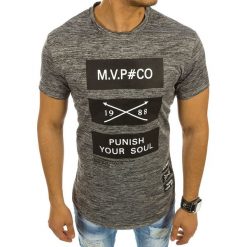 T-shirty męskie z nadrukiem: T-shirt męski z nadrukiem antracytowy (rx2132)