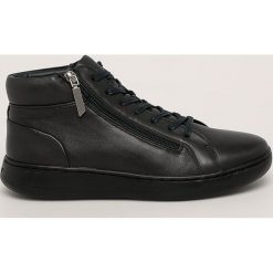 Calvin Klein - Buty skórzane. Niebieskie sneakersy męskie Calvin Klein, ze skóry, bez zapięcia. Za 679,90 zł.