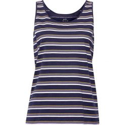 Top w kolorze granatowym. Niebieskie topy damskie Esprit, s, w paski, z bawełny, z okrągłym kołnierzem. W wyprzedaży za 29,95 zł.