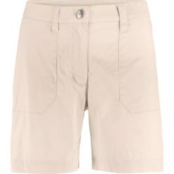 Krótkie spodenki z wygodnym paskiem bonprix beżowo-szary. Brązowe spodnie damskie bonprix. Za 74,99 zł.
