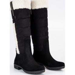 Buty zimowe damskie: CIEPŁE ZAMSZOWE KOZAKI