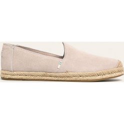 Toms - Espadryle Pismo. Szare espadryle damskie Toms, bez wzorów, ze skóry, bez obcasa, na obcasie. W wyprzedaży za 239,90 zł.