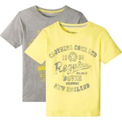 T-shirt chłopięcy (2 szt.) bonprix jasnoszary melanż + jasnożółty. Szare t-shirty chłopięce bonprix, z nadrukiem, bez rękawów. Za 35,98 zł.