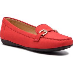 Mokasyny GEOX - D Annytah Moc A D84BMA 00032 C7452 Scarlet. Czerwone mokasyny damskie Geox, ze skóry ekologicznej, na płaskiej podeszwie. W wyprzedaży za 339,00 zł.