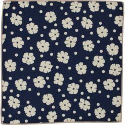 Elegancka, Męska Poszetka - ALTIES - Duże Kwiaty POSZALTTANIA0175. Niebieskie poszetki męskie Alties, w kwiaty, z materiału, eleganckie. Za 16,90 zł.