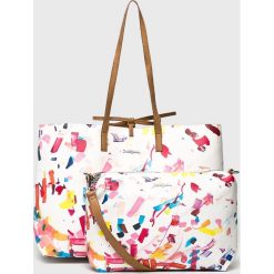 Desigual - Torebka dwustronna. Białe torby damskie na zakupy marki Desigual, z poliesteru, na ramię, duże. Za 349,90 zł.