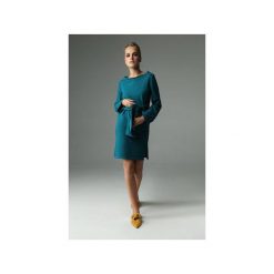 Sukienka Brook - Ciemny Turkus. Niebieskie sukienki damskie Madnezz, na co dzień, s, w paski, z elastanu, klasyczne, z klasycznym kołnierzykiem, bez rękawów, proste. Za 229,00 zł.
