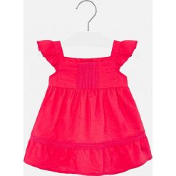 Mayoral - Sukienka dziecięca 74-98 cm. Różowe sukienki dziewczęce Mayoral, bez wzorów, z bawełny, bez rękawów, mini, rozkloszowane. Za 138,90 zł.