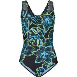 Kostium kąpielowy bonprix czarno-turkusowy. Czarne stroje kąpielowe damskie bonprix, bez wzorów. Za 59,99 zł.