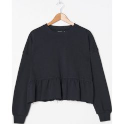 Bluza z falbaną - Czarny. Czarne bluzy damskie House, s, bez wzorów, bez rękawów, bez kaptura. Za 69,99 zł.