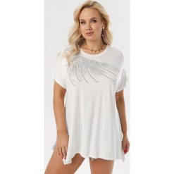 Biała Bluzka Janie. Białe bluzki damskie Born2be, xl, bez wzorów, bez kołnierzyka, bez rękawów. W wyprzedaży za 44,99 zł.