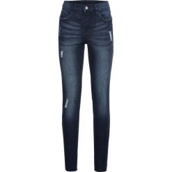 Dżinsy SKINNY bonprix ciemnoniebieski "stone". Niebieskie jeansy damskie bonprix. Za 99,99 zł.