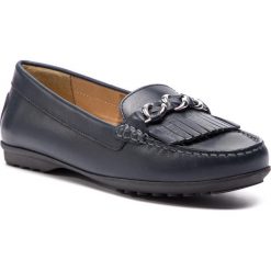 Mokasyny GEOX - D Elidia A D822TA 00043 C4002 Navy. Niebieskie mokasyny damskie Geox, ze skóry, na płaskiej podeszwie. W wyprzedaży za 339,00 zł.