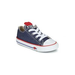 Buty Dziecko Converse CHUCK TAYLOR ALL STAR SUCKER FOR LOVE DENIM OX. Niebieskie trampki dziewczęce Converse, bez wzorów, z denimu, bez zapięcia. Za 179,00 zł.