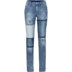 Dżinsy Boyfriend patchworkowe bonprix niebieski "stone”. Niebieskie boyfriendy damskie marki bonprix. Za 79,99 zł.